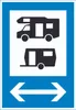 Wohnmobil- und Wohnwagenplatz links rechts Schild A5 Produktbild-Vorschau 1