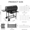 TEENO Grill Grillwagen BBQ Smoker Holzkohlegrill mit Produktbild-Vorschau 6