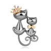Modeschmuck glänzende Strass niedliche Doppelkatzen Produktbild-Vorschau 2