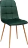 A single dark green velvet chair with wooden legs, isolated on a white background. Anteprima dell’immagine prodotto