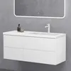 doporro Meuble sous Vasque Blanc Mat et Lavabo de Salle de Voir les images du produit 2