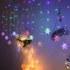 Schneeflocke Lichterkette 94LEDs Lichtervorhang Bunt Innen Produktbild-Vorschau 3