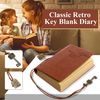 Notizbuch Lederbuch Reisetagebuch Tagebuch Vintage Retro Blank mit Schlüssel 