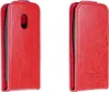 Two views of a red flip cover case for a smartphone, presented against a white background. Náhľad obrázku produktu