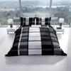 Bettwäsche 135x200cm 2-teilig Set Schwarz Weiß Grau Produktbild-Vorschau 2