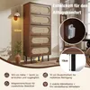 Commode haute aspect noyer avec rotin, 5 abattants, 80 x Voir les images du produit 4
