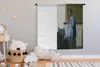 MuchoWow® Wandteppich Wandbehang Frau in Blau liest einen Produktbild-Vorschau 3