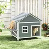 PawHut Katzenhaus aus Holz 2-Etagen Katzenhöhle mit Produktbild-Vorschau 2