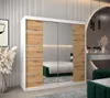 Schrank mit Spiegeln VIVIEN – Breite 200 cm, Weiß / Eiche Produktbild-Vorschau 1