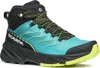 Multifunktionsschuh "Rush Mid 2 GTX Wmn" von Scarpa in Türkis und Schwarz mit gelben Akzenten. Produktbild-Vorschau