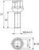 20x bullone ruota M14x1,5, lunghezza filettatura: 35 mm, Anteprima dell’immagine prodotto 3