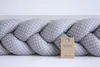 400 cm GRAU Geflochtenes Kissen Zierkissen Dekokissen Bettschlange Bettumrandung Zugluftstopper Produktbild-Vorschau