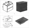 60 cm Badmöbel-Set Unterschrank mit Dunkelgrau Mineralguss Produktbild-Vorschau 7