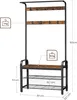 A product image showing a coat rack with dimensions and weight capacity indicated. Produktbild-Vorschau