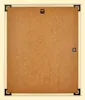 The back of a picture frame with a brown backing board and black corner protectors. Produktbild-Vorschau