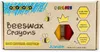A product box for beeswax crayons, featuring illustrations of bees and a crown. Náhľad obrázku produktu