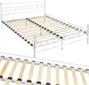 A white metal bed frame with wooden slats. Produktbild-Vorschau