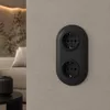 Prise double encastrée de style rétro I VX1, noir mat Voir les images du produit 6