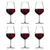 Six wine glasses filled with red wine, arranged in two rows of three. Anteprima dell’immagine prodotto