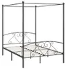 vidaXL Himmelbett-Gestell Grau Metall 160 x 200 cm Produktbild-Vorschau 1