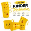 12 Trinkbecher Kinder Becher Set Lustige Motive Produktbild-Vorschau 1