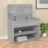 vidaXL Lavica na topánky Grey Sonoma 60x30x45 cm Drevo Náhľad obrázku produktu 2
