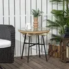 Outsunny Ratten Beistelltisch, Runder Bistrotisch Produktbild-Vorschau 2
