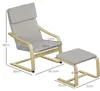 HOMCOM Relaxsessel mit Hocker, Armlehnen, Leinenoptik, Produktbild-Vorschau 3