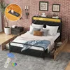 Flachbett(Schwarz,140*200cm)Eisenrahmenbett,Nachttischlampe, Produktbild-Vorschau 5