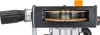 A close-up view of the internal mechanism of a wall sander, showing two circular sanding discs. Produktbild-Vorschau