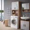 Waschmaschinenschrank Vicco Irma Weiß Hochglanz/Goldkraft Produktbild-Vorschau 4
