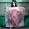 Baumwolltuch Mandala grün orange 100x100cm Halstuch Produktbild-Vorschau 6