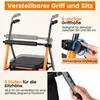 COSTWAY Rollator faltbar & leicht mit Sitz, 2in1 Rollstuhl Produktbild-Vorschau 5