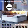 Holzbett mit gepolstertem Kopfteil, LED-Streifen, Produktbild-Vorschau 7