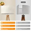 Stehlampe Wohnzimmer 155cm LED Dimmbar Leinen Lampenschirm Produktbild-Vorschau 2
