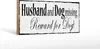 Holzschild Spruch 27x10cm Husband and Dog missing Reward Produktbild-Vorschau 2