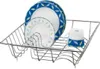 A chrome dish rack holding two plates and a mug. Anteprima dell’immagine prodotto