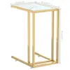 vidaXL Stolik pod komputer biały marmur 50x35x65 cm szkło Podgląd zdjęcia produktu 7