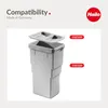 A light gray trash can insert with a divided lid, shown from a slightly elevated front-left angle. Anteprima dell’immagine prodotto