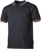 MFH Poloshirt, rot-weiße Streifen, mit Knopfleiste, schwarz Produktbild-Vorschau 1