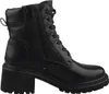 Das Bild zeigt einen schwarzen Stiefel der von der Innenseite betrachtet wird. Der Stiefel hat eine glatte Oberfläche und eine robuste Sohle. Produktbild-Vorschau