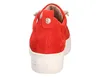 The back view of a red suede sneaker with a white platform sole. Náhľad obrázku produktu