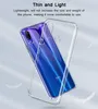 A clear phone case is shown over a blue smartphone, with text describing its features. Produktbild-Vorschau