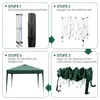 A four-panel diagram showing the steps to assemble a pop-up gazebo. Podgląd zdjęcia produktu