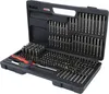 A black plastic case containing a large set of screwdriver bits and sockets, with a red and black screwdriver handle. Náhľad obrázku produktu
