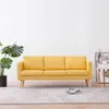 vidaXL Třímístná pohovka Fabric Yellow Náhled obrázku produktu 2