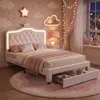 INONEFT Lit princesse 140x200 cm, lit pour enfant, lit Voir les images du produit 1