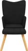 vidaXL Relaxsessel mit Hocker Schwarz Stoff Produktbild-Vorschau 2