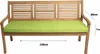 A wooden bench with a green cushion, shown with measurement indicators. Náhled obrázku produktu