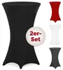 DETEX 2x Stehtischhussen 80-85cm Bordeaux Rot Produktbild-Vorschau 8